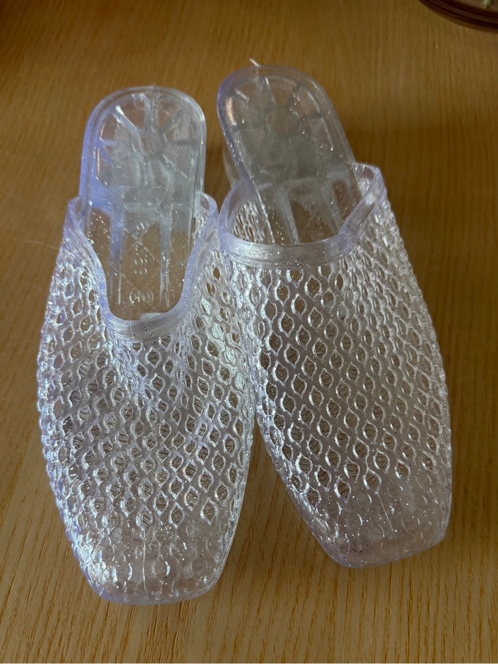 Clear Mesh Slip-On Jelly Mules for Women